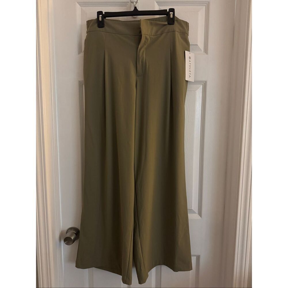 Athleta Olive Green Wide-Leg Trousers